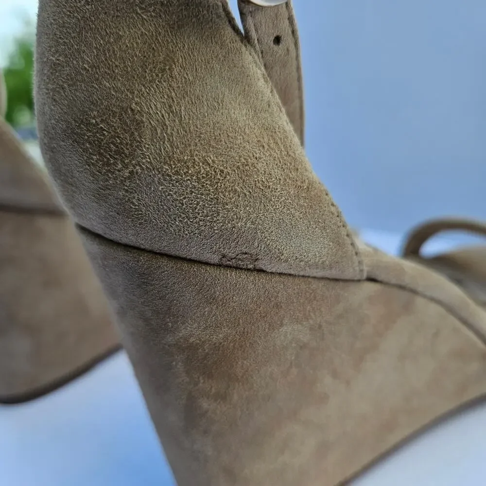 Sam Edelman Yaro Wedge Sandals Tan Suede Size 9 - Picture 6 of 7